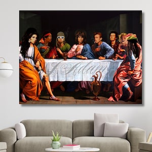 Celebrities The Last Supper WALL ART, The Last Supper, Cinema, Music, Illustration,Celebrities Poster, Cinema Canvas,Ancients,Celebrities