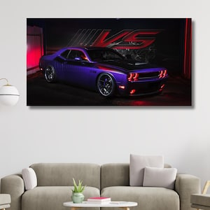 Dodge Challenger SRT Hellcat, Challenger CANVAS, Supercar Wall Art, Car Poster, Luxury Car Wall Art, Wall Art Digital Art Print,Dodge Poster