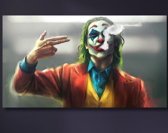 Joker POSTER,Joker Wall Art,Comic Print ,Joker Painting Joker Canvas Print,Joker Print on Canvas,Home Decor,Living Room Decor,Ready To Hang
