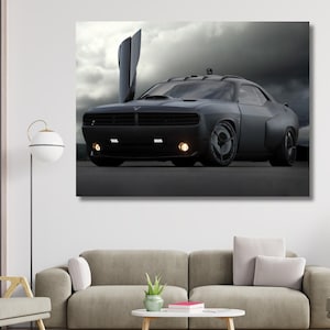 Dodge Challenger SRT Hellcat, Challenger CANVAS, Supercar Wall Art, Car Poster, Luxury Car Wall Art, Wall Art Digital Art Print,Dodge Poster