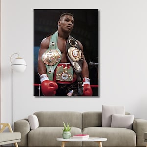 Lienzo listo para colgar de Mike Tyson, impresión de Mike Tyson, póster de boxeo, arte mural de Mike Tyson, póster de Mike Tyson, decoración de pared de boxeo, arte de regalo de boxeo
