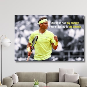 Rafael Nadal Canvas, Tennis Wall Hangings, Rafael Nadal Wall Art, Tennis Fan Gift, Rafael Nadal Painting, Rafael Nadal Poster, Ready to Hang