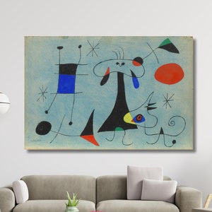 Joan Miro CANVAS,Joan Miro ART Exhibition Poster,Surreal Wall Decor,Joan Miro Print,Luxury Wall Art,Surrealism Art,Ready to Hang Canvas
