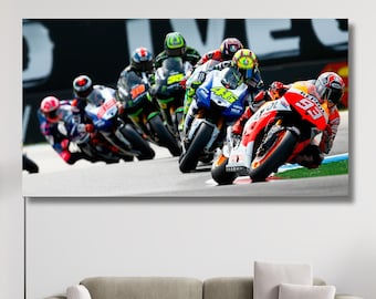 Valentino ROSSI Moto GP fine art limited edition painting Man gift canvas art, Moto GP Racing Wall Art,Man Cave Decoration ready to hang