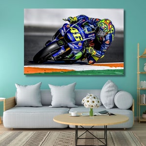 Valentino Rossi WALL ART Ready To Hang,Kids Gift,Moto GP Superbike Prints,Man Cave Decor,Motorbike Print Art,Valentino Rossi,MotoGP Wall Art