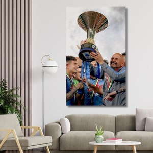 SSC Napoli POSTER,Serie A 2023 Champion Napoli Team Ready To Hang Canvas,Serie A Wall Art,for Kids,Football Poster,Napoli Canvas Wall Art