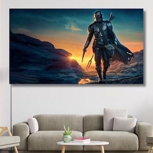 Mandalorian WALL ART Poster Canvas,Mandalorian Print,StarWars Movie Poster,Kids Room Wall Art Decor, Man Cave Wall Art Decor,Game Room Decor