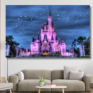 Cinderella Castle Canvas Poster,Disney Home Decor,Cinderella Wall Art,Disney Wall Art Canvas,Disneyland Canvas,Kids Room Decor,Gift for Girl