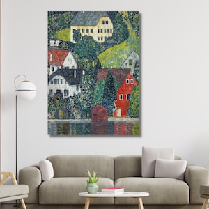 Gustav Klimt &quot;Church in Cassone, Italy&quot;, Gustav Klimt CANVAS/ Poster Art Reproduction, Art Nouveau Painting, Canvas Print, Wall Decor