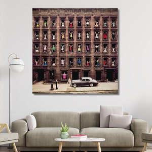Ormond Gigli Girls in the Windows Ready To Hang POSTER Ormond Gigli Canvas Wall Art,New York City, Models in Windows 1960,Photography Prints