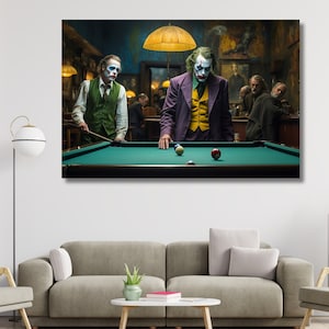 All Jokers Playing Poker WALL ART canvas Extra Large Wall Art Dinning Room Decor Poker Wall Decor Luxury Wall Art Comic Poster Ready To Hang