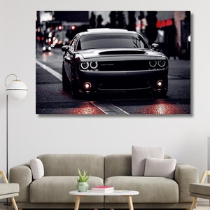Dodge Challenger SRT Hellcat, Challenger CANVAS, Supercar Wall Art, Car Poster, Luxury Car Wall Art, Wall Art Digital Art Print,Dodge Poster