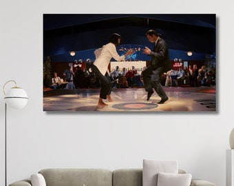 Dance Twist Contest Wandkunst - Pulp Fiction POSTER,john travolta-uma thurman,bereit zum Aufhängen auf Leinwand Motivation Hype Hustle Unternehmer Geschenk