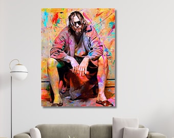 The Big Lebowski Movie Poster Art ,Where&#39;s is My Money Scene ,Funny Bathroom Wall Art and Toilet Prints , Bathroom Art, READY To HANG CANVAS