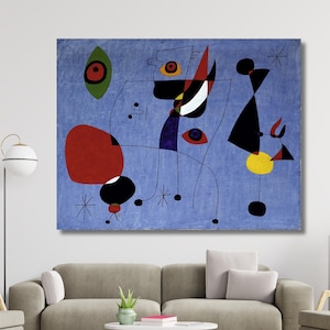 Joan Miro WALL ART,Joan Miro ART Exhibition Poster,Surreal Wall Decor,Joan Miro Print,Luxury Wall Art,Surrealism Art,Ready to Hang Canvas