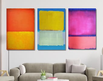 Set of 3 Mark Rothko Painting, Mark Rothko Arts, Gallery Wall Set, Mark Rothko Print,Abstract Print,Rothko Reproduction Poster,READY to HANG