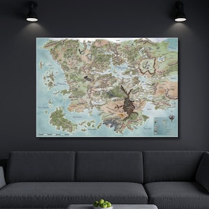 Dungeons and Dragons POSTER,Dungeons and Dragons Poster,Forgotten Realms Map,Map of Fearun Poster,Game Room Wall Art,Map Decor,Ready To Hang