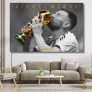 Legende Lionel Messi POSTER, ZIEGE Lionel Messi Leinwand, WM Messi Druck, Die Legende von Argentinien Kunst, Leinwand Fußball, fertig zum Aufhängen