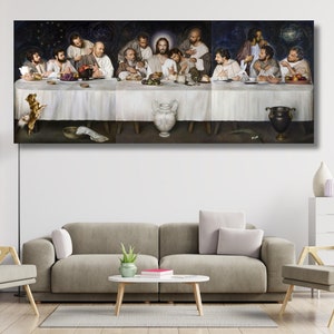 Letztes Abendmahl CANVAS und Schüler Christliche Leinwand Kunst Wanddekoration Esszimmer Dekor Abendmahl POSTER Abendmahl Wandkunst