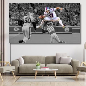 Josh Allen POSTER,Josh Allen Canvas Wall Art Buffalo Bills Poster Premium Wall Art Josh Allen Art Print Decor , handmade gift, Man Cave Gift