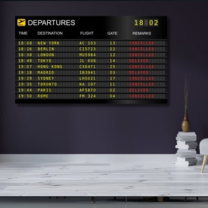 Departures POSTER,Airport Departures Canvas Wall Art,Travel Wall Art,Departures Wall Art,Departures Poster Wall Art,Departures Ready To Hang