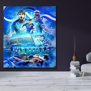 2023 Serie A Champions SSC Napoli, Serie A POSTER,San Paolo Football Stadium Canvas Wall Art ,Gift for Kids,Football Poster,Napoli Poster