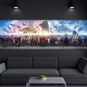 Epic Starwars CANVAS ART,Full Starwars Character Poster Movie Film Art Canvas Starwars Home Decor Gift,Living Room Wall Decor,Ready to Hang