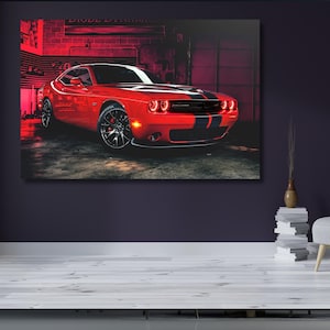 Challenger CANVAS,Dodge Challenger SRT Hellcat,Supercar Wall Art, Car Poster, Luxury Car Wall Art, Wall Art Digital Art Print,Dodge Poster