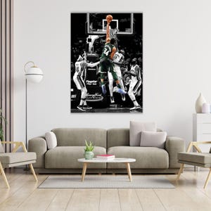 Giannis Antetokounmpo Dunk Ready to Hang Canvas Wall Art, Giannis Antetokounmpo Poster, Giannis Antetokounmpo Art Print,Sport Wall Decor Art