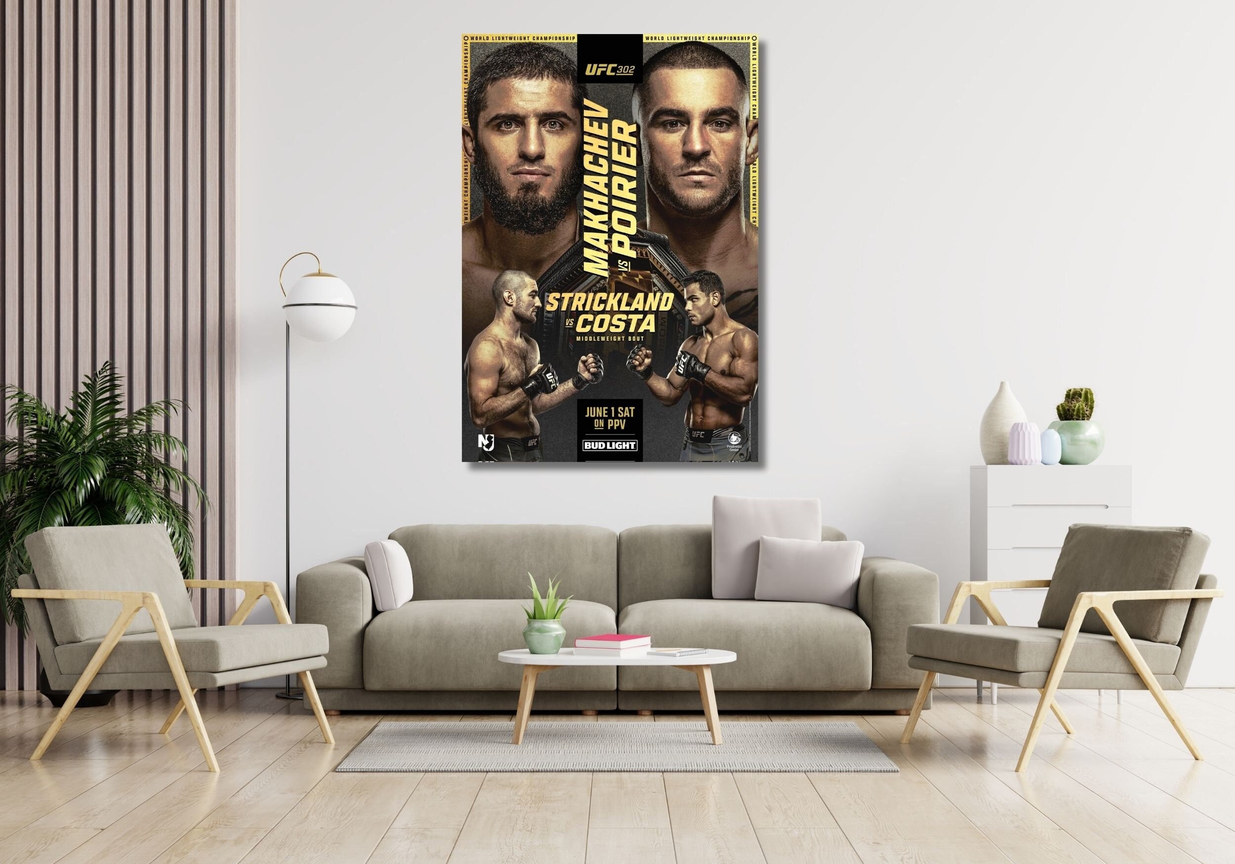 UFC 302 Poster Makhachev vs. Poirier Official Wall Art Frame Canvas Wall Art | High Quality,HD Photo,4K Picture,All Sizes Available