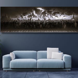 150 Movie Blockbuster Characters Print Panorama CANVAS New Superhero&#39;s,Movie Pano on Canvas Wall Art,Eye Catcher Panorama Movie ART Fan Gift