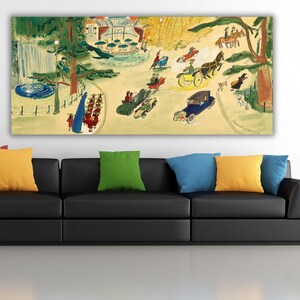 Madeline Strolling By Ludwig Bemelmans Wall Art Quality Print, Madeline at the Zoo Canvas Poster,Ludwig Bemelmans Painting,Canvas Home Decor