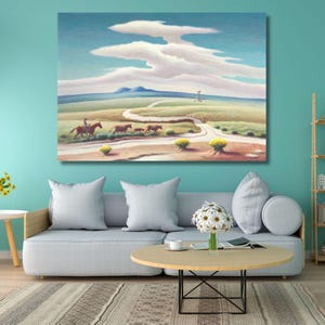 The Plains By Thomas Hart Benton Ready to Hang Canvas Wall Art, Thomas Hart Benton Poster, Home Decor, American History, Vintage Art, Gift