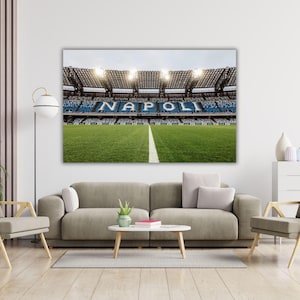 SSC Napoli Stadium Ready to Hang Canvas Art,2025 Serie A Champion Serie A Wall Art, Napoli Canvas, Gift for Men, Football Poster, Napoli Art
