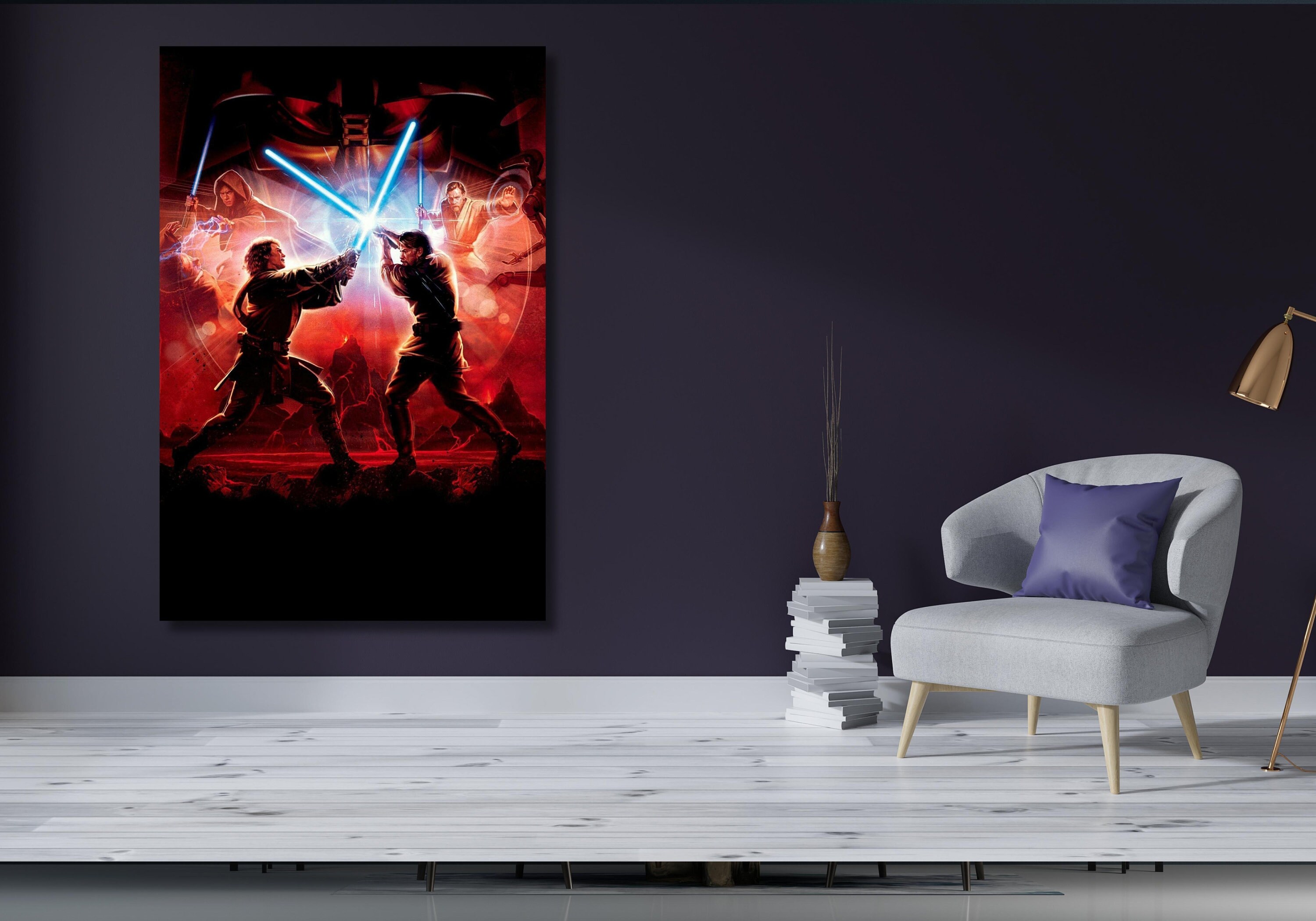 Starwars Anakin Vs Obi Wan WALL ART Poster Canvas,anakin Skywalker ...