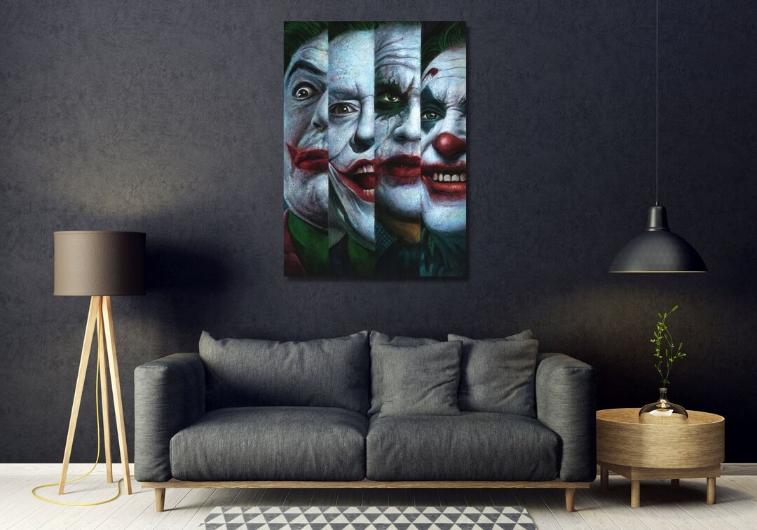 Joker Heath Ledger Poster,joker Canvas Wall Art,joker Painting Extra