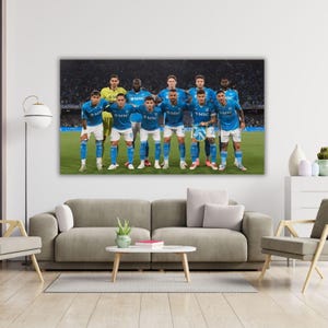 Serie A 2025 Champions SSC Napoli Poster, Serie A Wall Art, San Paolo Football Stadium Wall Art ,Gift for Kids,Football Poster,Napoli Canvas
