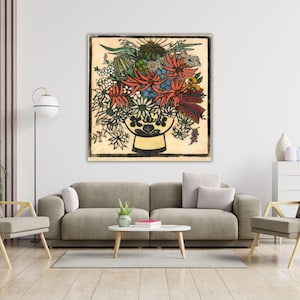 Coral Flowers by Margaret Preston Ready to Hang Canvas, Canvas Wall Art Print,Margaret Preston Canvas, Futurism Art, Canvas Posters & Panels