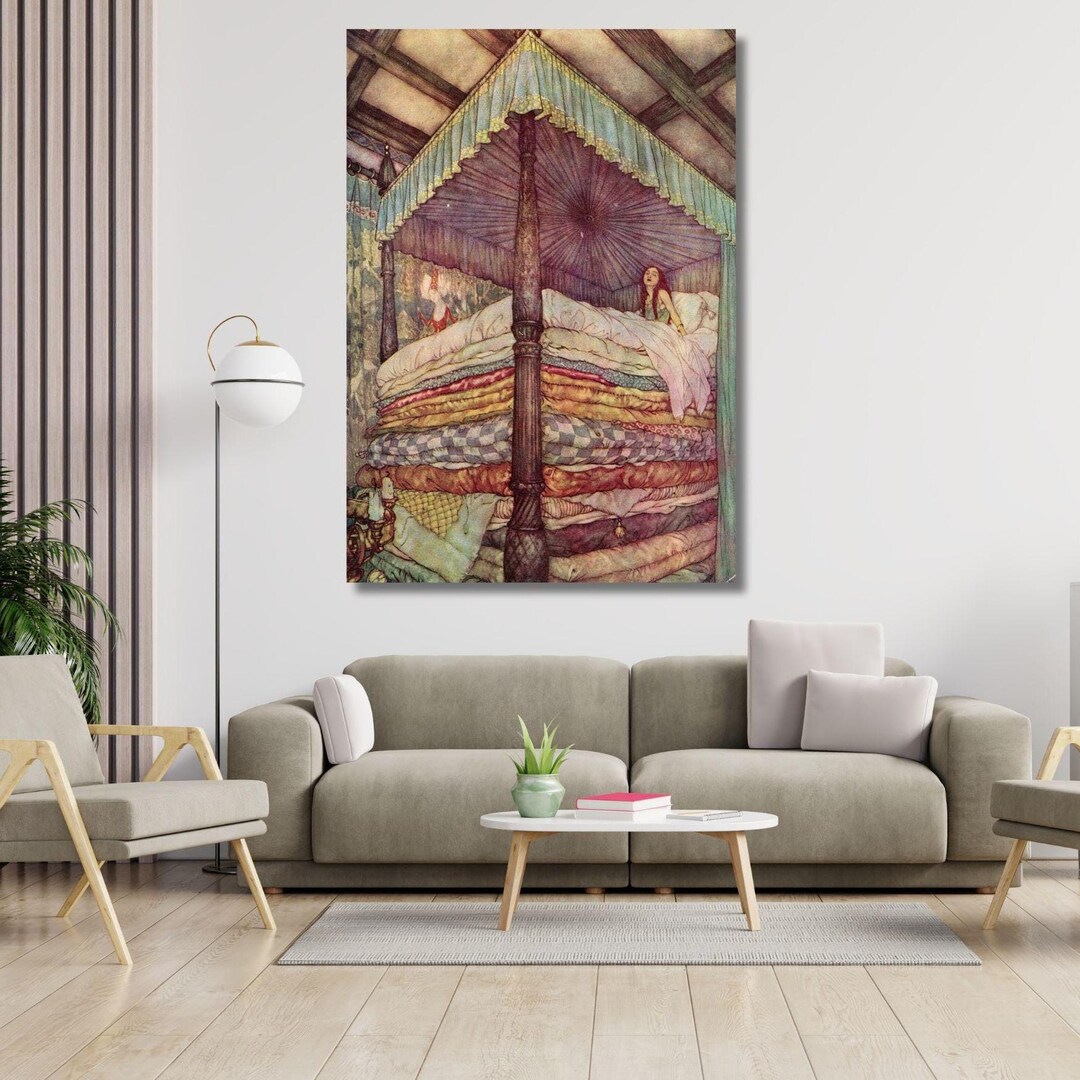 エドマンド・デュラック作「王女と豆の木」すぐに掛けられるキャンバス