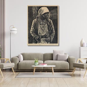 Survivor By Elizabeth Catlett Ready to Hang Wall Art Quality Print Canvas Elizabeth Catlett Poster Elizabeth Catlett Canvas Vintage Art,Gift