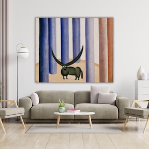 O Touro by Tarsila do Amaral Ready to Hang Canvas Archival Quality Print, Tarsila do Amaral Quality Print, Tarsila do Amaral Print Poster