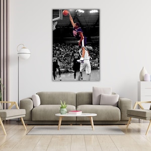 Vince Carter Dunk Canvas, NBA, Vince Carter Poster, USA, Dream Team, Raptors, Poster, Poster sportivo, Stampa di alta qualità, Tela pronta da appendere