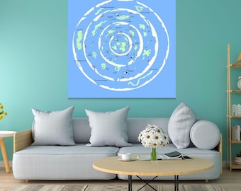 Mapa de la Tierra plana por satélite del mundo más allá de la pared de hielo, lienzo, gráfico de pared de mapa del mundo grande, mapa de la Tierra plana, póster de lienzo semibrillante, listo para colgar