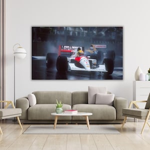 Ayrton Senna Canvas, Racing Legend Wall Art, F1 Icon Print, Motorsport Decor, Car Enthusiast Gift, Formula 1 Artwork, Vintage Racing Poster