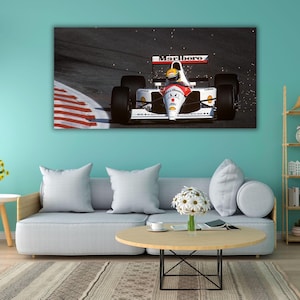 Ayrton Senna Canvas, Racing Legend Wall Art, F1 Icon Print, Motorsport Decor, Car Enthusiast Gift, Formula 1 Artwork, Vintage Racing Poster