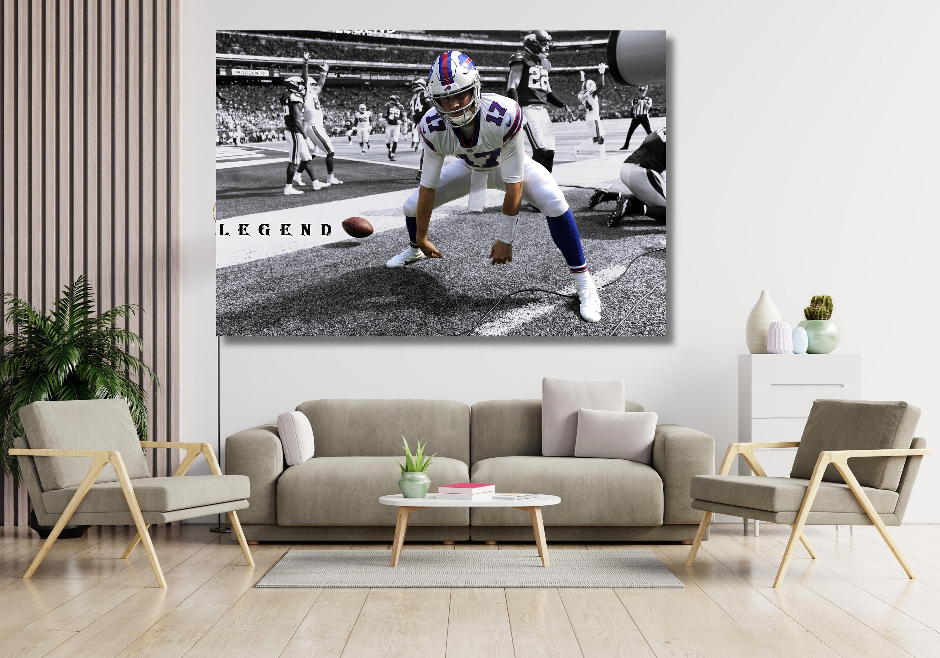 Josh Allen PRINT, Josh Allen Canvas Wall Art Buffalo Bills Poster Premium Wall Art Josh Allen Art Print Decor, regalo fatto a mano, regalo Man Cave