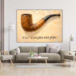 A Traição das Imagens Ceci N'est Pas Une Pipe 1929 Rene Magritte Canvas Gallery Exposição Pôster/Arte de Parede,Rene Magritte Canvas Decoração para Casa