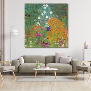 Gustav Klimt  Bauerngarten (1907) Canvas Gallery Wrapped or Framed Giclee Wall Art Print Gustav Klimt WALL ART, Canvas Print, Wall Decor Art
