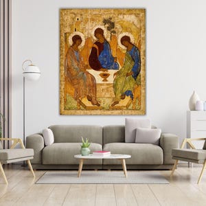 The Trinity By Andrei Rublev Art, The Trinity Poster,Andrei Rublev Art Gallery, The Trinity by Andrei Rublev Poster,Andrei Art,Ready to Hang