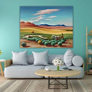 White Horse By Thomas Hart Benton Ready to Hang Canvas Wall Art,Quality Print Thomas Hart Benton Poster Home Decor American History Wall Art